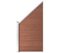 WPC Fence Panel with Aluminium, Garden Privacy Barrier, Brown, 95x180 cm