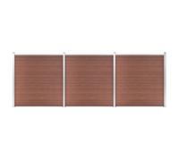 WPC Fence Set 10 Square+1 Slanted Barrier Panel Screen Privacy Screen vidaXL