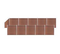 vidaXL Fence Panel Set WPC 1830x(105-186) cm Black Garden Edging Barrier Wall