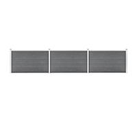 WPC Garden Fence Panels - Sturdy Privacy Barrier for Outdoor Security and Aesthetic Appeal - 8 Square Panels, Inclined, 1484x186 cm, Brown