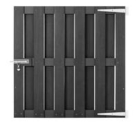 WPC Garden Gate 100x100 cm, Durable Grey Composite Outdoor Entrance for Yard, Weather Resistant Privacy Fence Panel with Sliding Latch Security