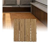 WPC Interlocking Deck Tiles, 11 PCS Snap-Together Flooring for Patio | 300 kg load capacity per tile, weatherproof composite build, sized 30 x 30 cm-ideal for saunas, basements, and courtyards