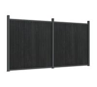 WPC Privacy Fence Panel 353x186 cm Grey | Aluminium Frame, , Easy Slat Assembly, Vertical or Horizontal Install