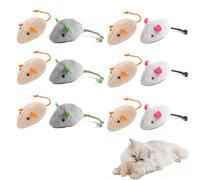 WPCSM 12 Pcs Cat Mouse Toy, Catnip Toys, Cat Toys for Indoor Cats, Cats Adult Cat Mouse Toys Catnip Kitten Toys, Teeth Cleaning Toys Soft Playing Chewing Plush Toy for Stress Release（Random Color）