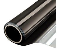 WPCTEV Window Film One Way Mirror Film Privacy Static Non-Adhesive Decorative Heat Control Anti UV Window Tint for Home and Office Black Silver 6 Mil 35.4 Inch x 20 Feet