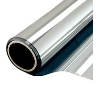 WPCTEV Window Film One Way Mirror Film Privacy Static Non-Adhesive Decorative Heat Control Anti UV Window Tint for Home and Office Silver 6 Mil 17.7 Inch x 16.4 Feet