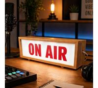 wpdash ON AIR Wooden LED Light On Air Sign LED Retro Lamp USB Powered Dimmable Wall Mount or Desk LightBox YouTube Streamers Recording Booth Game Room Warning Sign (10.24"*3.15"*2.56")
