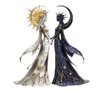 WPDUIODF Celestial Balance Ornament,2D Acrylic Sun & Moon,Mystical Elegant Dual Art Hanging For Home Decor, Mystical Home,for Home, Windows, Walls, Shelves