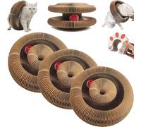 WPDUIODF Claw Coil Cat Toy, Daily Purr Claw Coil,Foldable Cats, Cat Toy With Bell Balls & Track Adventure,for Indoor Cats(3 Pcs)
