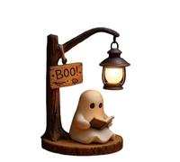 WPDUIODF Cute Ghost Reading Lantern, 3D Resin Ghost Night Light,LED Night Light, Warm Lighted Indoor Figurine Lamps,for Bedroom Study Room, Readers(1 pcs)