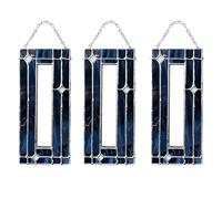 WPDUIODF Handmade Stained Glass Photo Booth Frame, Copper Foil Art Photo Frame,Hanging Picture Frames For Memories,For Photo Strip 2x6 Inch(3PCS A)