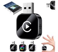 WPDUIODF Kivont 3 In 1 Carplay Adapter, Upgraded Wireless Carplay Adapter, With 2.4/5GHz WiFi And Bluetooth 5.0, Small Size, Plug And Play, Applicable To All Systems(Black)