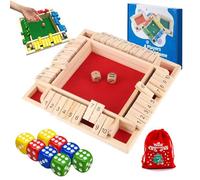 WPDUIODF Shut The Box Game, Strengthen The Sensitivity Of Brain Thinking, With 8 Colored Dices, Educational Learning Interactive Game,for 2-4 Players, Tabletop Board Game For Home, Party(Red)