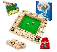 WPDUIODF Shut The Box Game, Strengthen The Sensitivity Of Brain Thinking, With 8 Colored Dices, Educational Learning Interactive Game,for 2-4 Players, Tabletop Board Game For Home, Party(Green)
