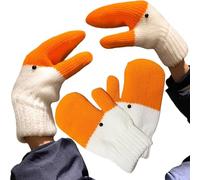 WPDUIODF Silly Goose Gloves, Cute Silly Goose Knitted Mittens, With Thermal Soft Lining,Thickened Warm Women's Winter Goose Down Gloves(1 Set)