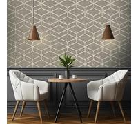WPE® 2312 Linear Concrete Grey Brown Wallpaper by Belgravia - Geometric Wallpaper