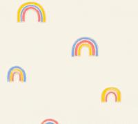 WPE® A.S. Creation Kids Studio Rainbow Cream Wallpaper 79259-1 | Hand Drawn Crayon Rainbow Children's Nursery Bedroom Wall Covering