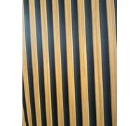 WPE® Acoustic Wood Slat Effect 3D Vinyl Wallpaper - Realistic Textured Wall Panels Look - Modern Wooden Panel Design for Accent Walls, Living Room, Bedroom, Home Office, Easy to Apply - Oak - DL1020