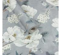 WPE® Arthouse Ashley Floral Wallpaper Roll - Light Blue Vintage Flower Design, 10m x 53cm - Elegant Wallpaper for Living Room, Bedroom, Hallway, Easy to Hang