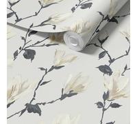 WPE® Arthouse Lily Floral Wallpaper - Cream Colourway - Traditional Paste-The-Paper Roll - Botanical Wall Covering for Bedroom, Living Room, Accent Wall