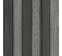 WPE® Charcoal Grey Panel Greek Key Vinyl Texture Wallpaper 62535