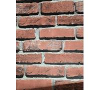 WPE® Classic Retro 3D Red Brick Effect Wallpaper - Smooth Vinyl Faux Brick Wall Covering, Washable & Durable, Perfect for Living Room, Kitchen & Hallway - HM12-0701