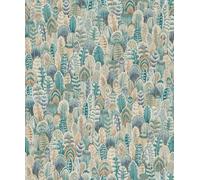 WPE® Grandeco Opus OS3110 Feather Wallpaper - Natural Cream, Beige, Green, Blue & Gold | Modern Textured Wall Covering for Living Room, Bedroom, Hallway | 10m x 53cm Roll