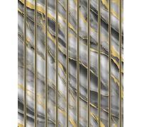 WPE® Heavyweight Fluted Marble Effect Metallic Vinyl Wallpaper 3D Wall Panel Design Charcoal Black Grey with Gold Veins, Textured Washable Wallcovering for Living Room, Bedroom, Feature Walls SL1156