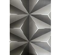 WPE® Into The Future 3D Geometric Black Grey Vinyl Wallpaper - Modern Futuristic Wall Covering, Smooth Vinyl, Washable, 9.5m x 53cm Roll - HM11-1108