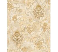 WPE® Luxury Vinyl Beige/gold Textured Damask Wallpaper 62546