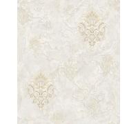 WPE® Luxury Vinyl Cream Gold Textured Damask Wallpaper 62544