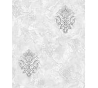 WPE® Luxury Vinyl Silver Classic Damask Wallpaper 62543