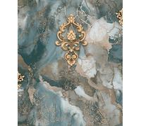 WPE® Luxury Vinyl Tapue/gold Damask Marble Wallpaper 62517 For Home/ Office/ Bedroom