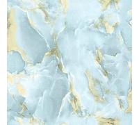 WPE® Oni Marble Texture Metallic Marble Effect Vinyl Blue/Gold Wallpaper, Textured Washable Wallcovering for Living Room, Bedroom, Feature Walls - 62530