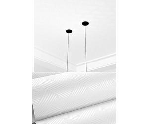 WPE® Pearl White Geometric Wallpaper - Textured Shimmer Vinyl, Non-Woven, Paste The Wall - Modern Design for Walls & Ceilings, Easy DIY Application - 9.5m x 53cm Roll by-A7