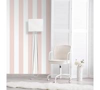 WPE® Pink & White Stripe Wallpaper - Classic Pastel Design - Smooth Finish - 10.05m x 0.53m Roll - Paste The Paper - Ideal for Bedrooms, Nurseries & Feature Walls WPE-7866