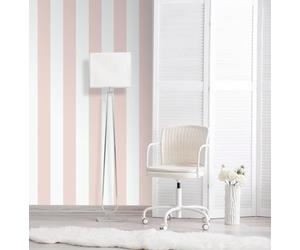 WPE® Pink & White Stripe Wallpaper - Classic Pastel Design - Smooth Finish - 10.05m x 0.53m Roll - Paste The Paper - Ideal for Bedrooms, Nurseries & Feature Walls WPE-7866