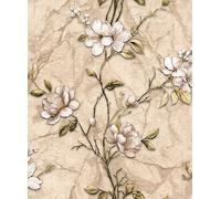 WPE® Stone Floral Bloom Mountain Flower Beige Luxury Vinyl Wallpaper 62504