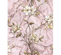 WPE® Stone Floral Bloom Mountain Flower Pink Luxury Vinyl Wallpaper 62503