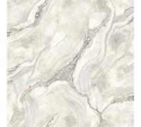 WPE® Vasari Rasch Palmetto Agate Marble Grey & Silver Glitter Metallic Wallpaper | Luxury Marble Effect Wallcovering for Feature Walls, Living Rooms & Bedrooms