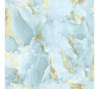 WPE® Venetian Collection Oni Marble Texture Metallic Marble Effect Vinyl Blue/gold Wallpaper 62530