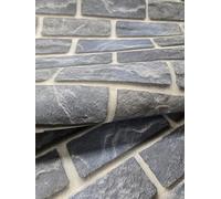 WPE® Vintage Rustic Blue Brick Smooth Vinyl Wallpaper - Textured Look Faux Brick Wall Covering, Removable Paste Wallpaper for Living Room, Bedroom, Accent Wall - 571404