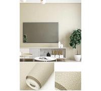 WPE® Vinyl Wallpaper with Mica Effect - Cream Beige Textured Finish, Non-Woven Paste The Wall - Modern Natural Look, Washable & Easy to Apply - 9.5m x 53cm 150-1006