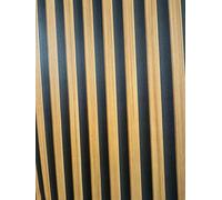 WPE® Wpe Acoustic Wood Slat Effect 3D Vinyl Oak Wallpaper 9.5M X 0.53M - Dl1020