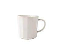 wpenshiDM125 Coffee Mug 425ML Retro Pure White Vertical Grain Ceramic Coffee Cup Home Personalized Large-Capacity Mug Office Creative Tea Cup Saucer Set