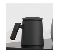 wpenshiDM125 Coffee Mug Ceramic Coffee Tea Mug with Handle Filter Lid for Home Porcelain Cup Office Tea Mug Gifts Saucer Set(Black)