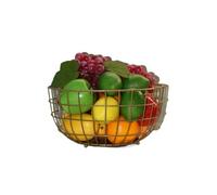 wpenshiDM125 Produce Basket Metal Fruit Basket Chrome Finish Wire Bowl Table Fruit Racks(Bronze)