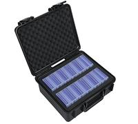 WPGEAR Waterproof Toploader Storage Box for 3" x 4" 35PT Rigid Card Holder, Trading Card Case Holds 300 Toploaders, Fit Sport Card with ONE Touch Magnetic Card Holder
