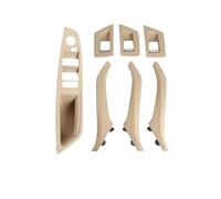 WPHLYZ Car Interior Door Handle Interior Right Handle Drivering Interior Door Pull Leather Armrest Panel Without Mirror Folding Button for BMW 5 Series for F10 for F11(LHD Beige)
