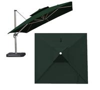 WPJBDS 8 Ribs Umbrella Replacement Canopy, 2 Tier Square Patio Umbrella Covers Hanging Offset Cantilever Replacement Cover, Outdoor Canopy Top Cover for Garden Backyard,Green,2.5x2.5m/8.2x8.2ft